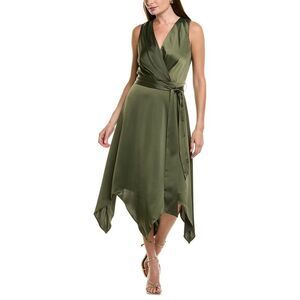 Anne Klein Womens Montreal Satin Midi Dress